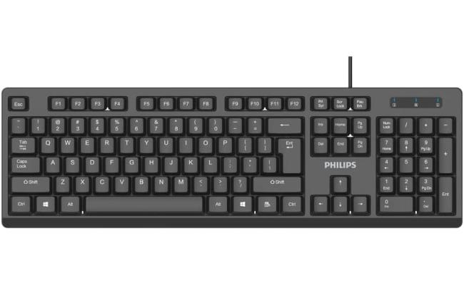 Philips K234 USB Wired Keyboard for PC Laptop Desktop Computers | 104 Keys with Numeric Keypad- Black